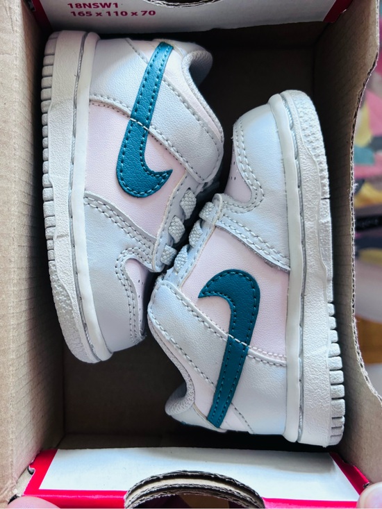 Nike Other - Nike Kids White Sneakers with Teal Swoosh